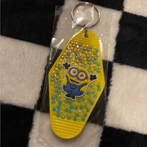 Minion handmade by me jewelled keychain double sided